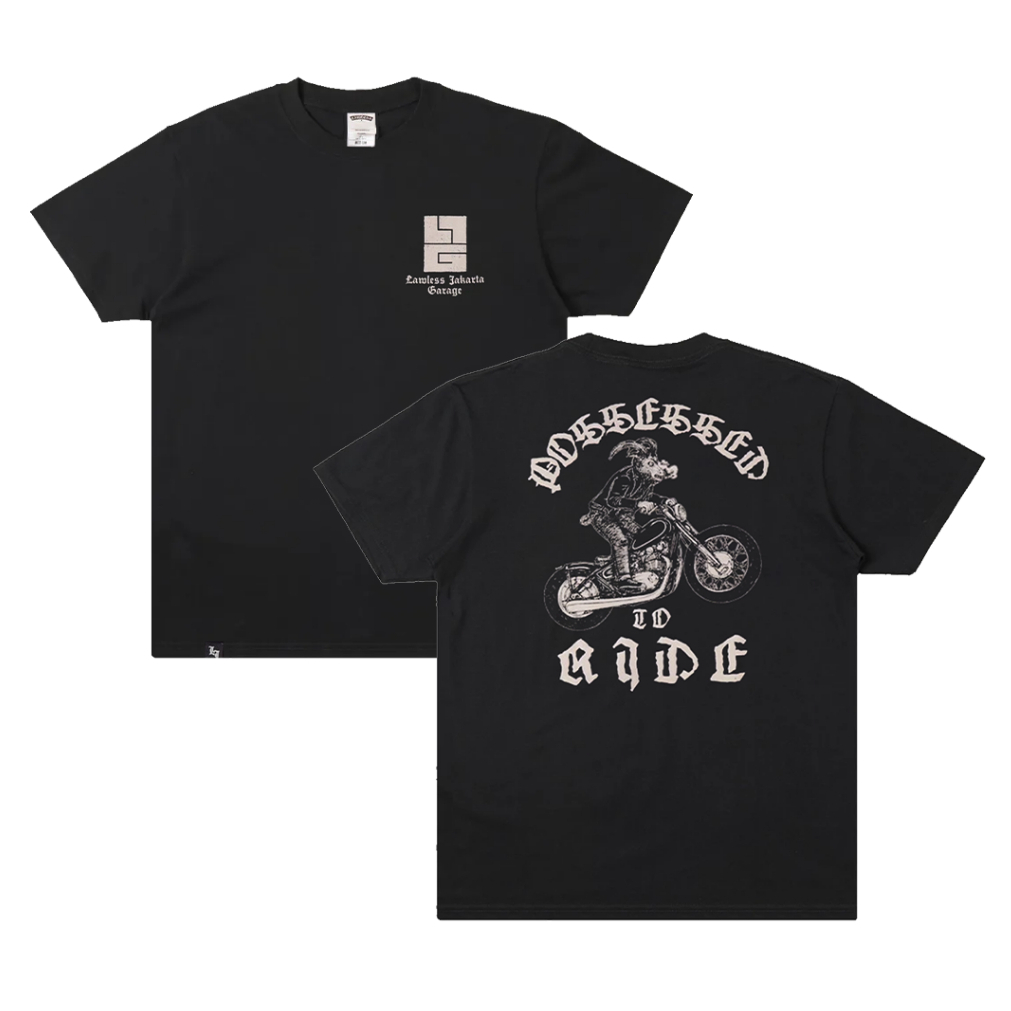 Tshirt LAWLESS JAKARTA GARAGE - POSSESSED TO RIDE | Lawless Jakarta Official