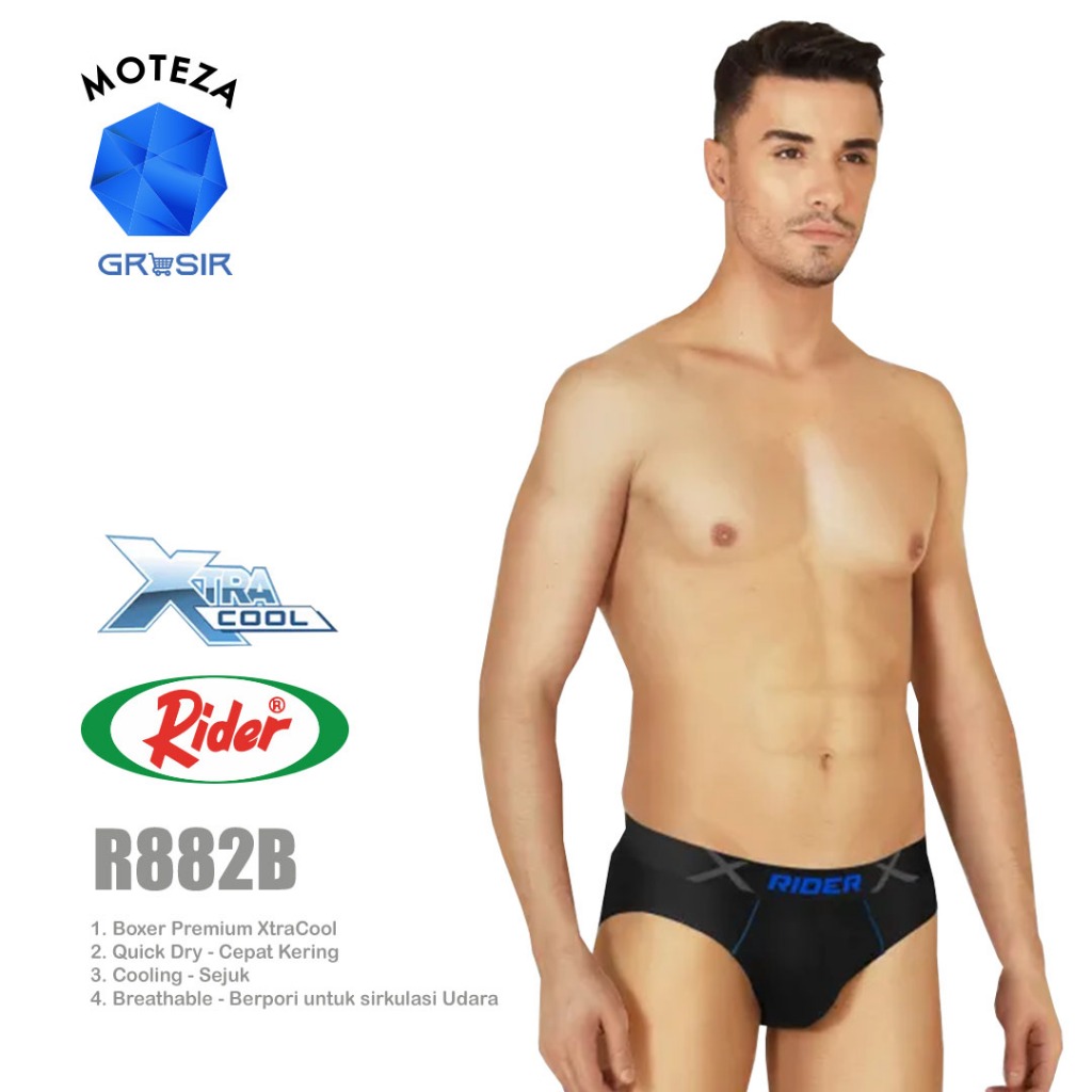 Grosir [MIN 3pcs] Rider Xtracool R882B R 882 B Celana Dalam CD Pria Mini Brief