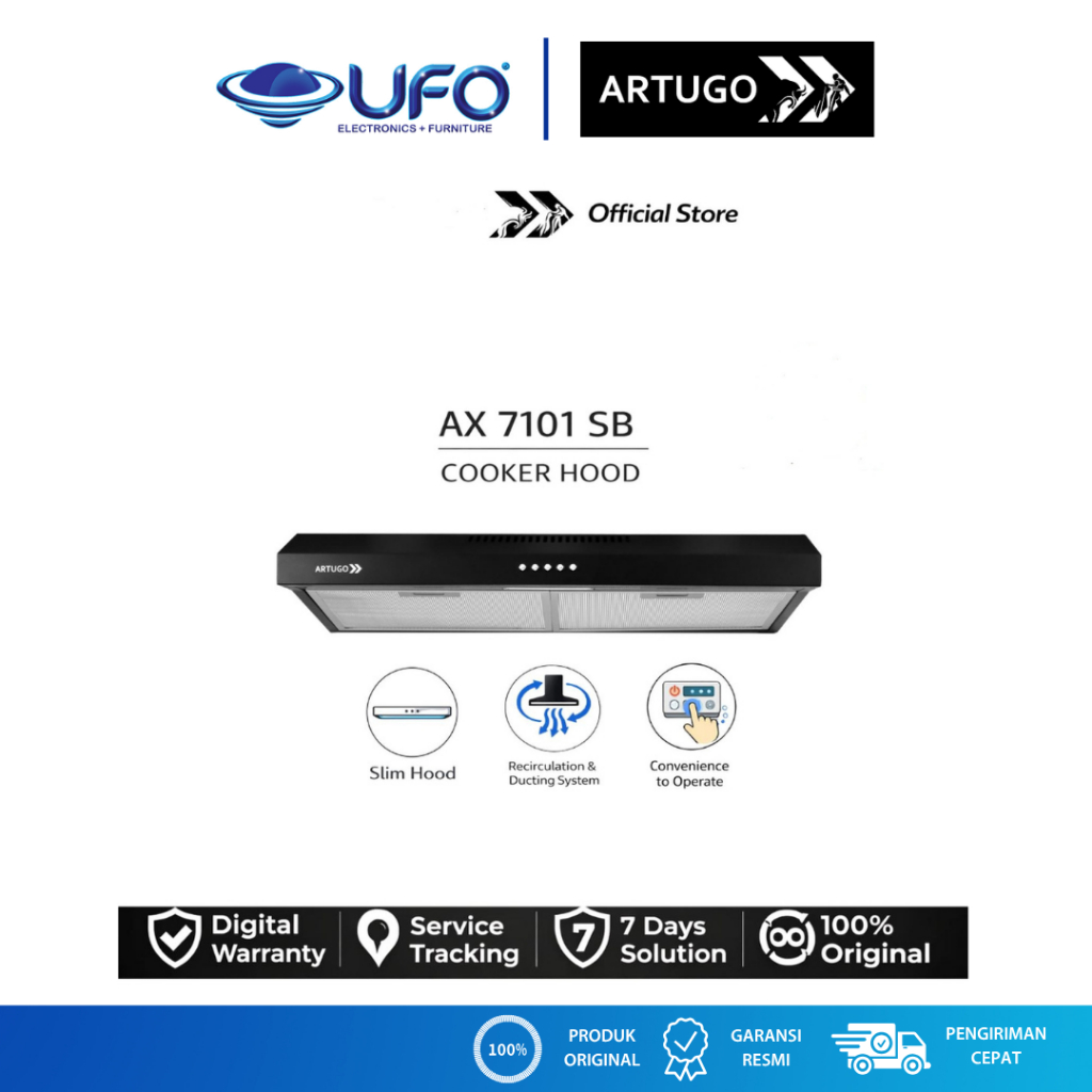 ARTUGO Cooker Hood AX7101SB Slim Cooker Hood 70 cm