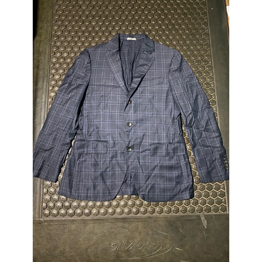 BLAZER JAS LUXURY LORO PIANA collab IIII NAVY TARTAN MEWAH BRANDED