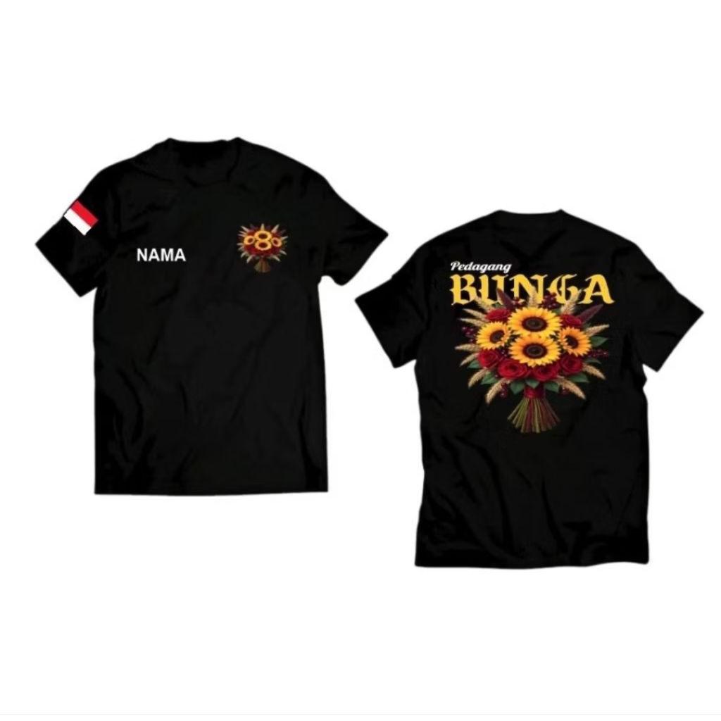 KAOS PEDAGANG BUNGA FREE NAMA DADA