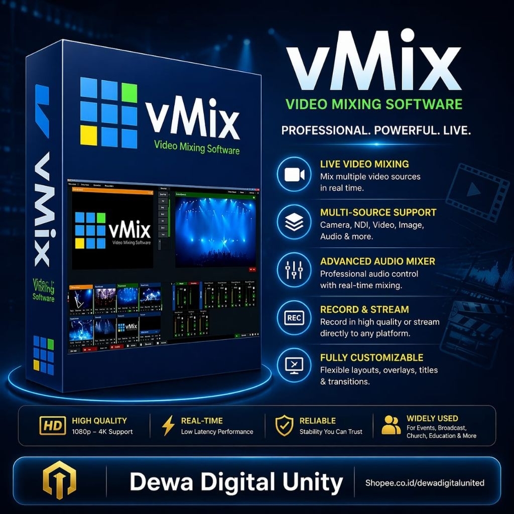Vmix 28 Pro Premium Terbaru - Aplikasi Untuk Live Streaming Di komputer laptop Windows Full version