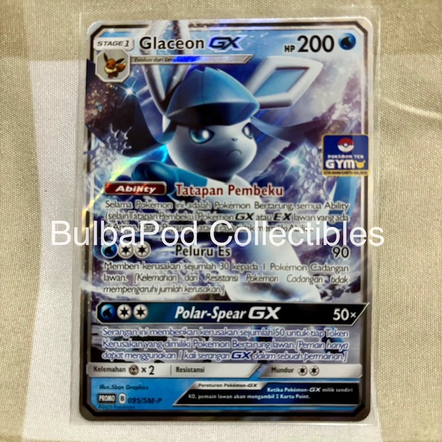 Pokemon TCG Indonesian Glaceon GX PROMO 095/SM-P Gym