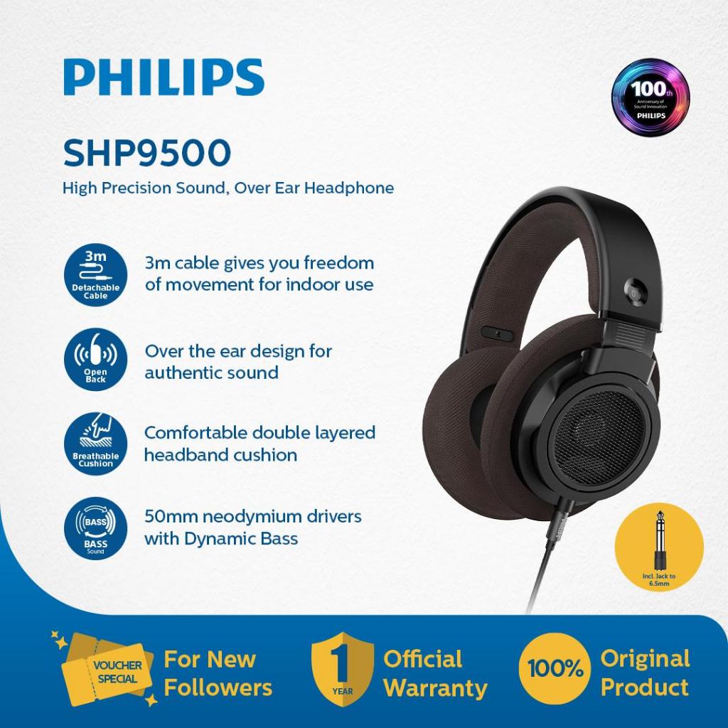 Philips SHP9500CY Headphone Wired Open-Back Over Ear Retro Hi-Fi Sound / SHP9500