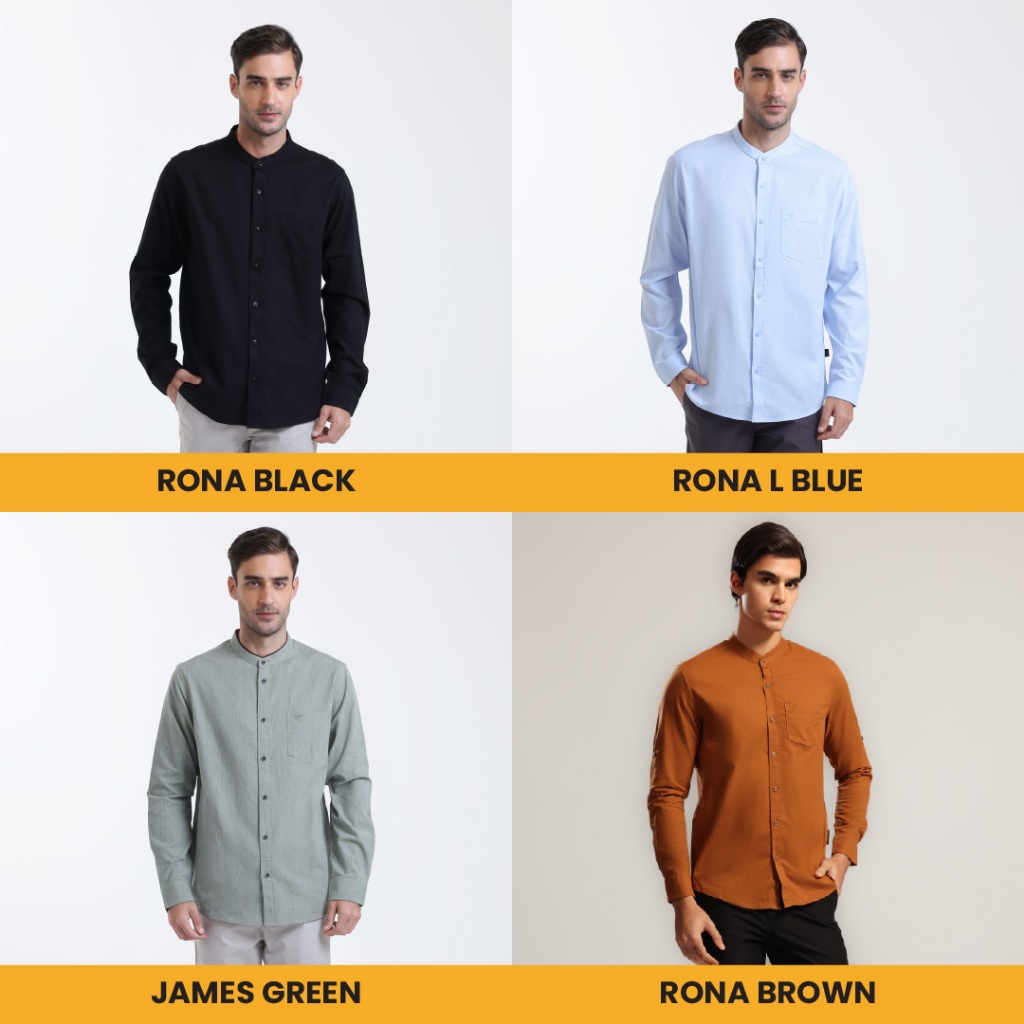 Emba Classic - Kemeja Koko Pria Premium Lengan Panjang Polos Regular Collection