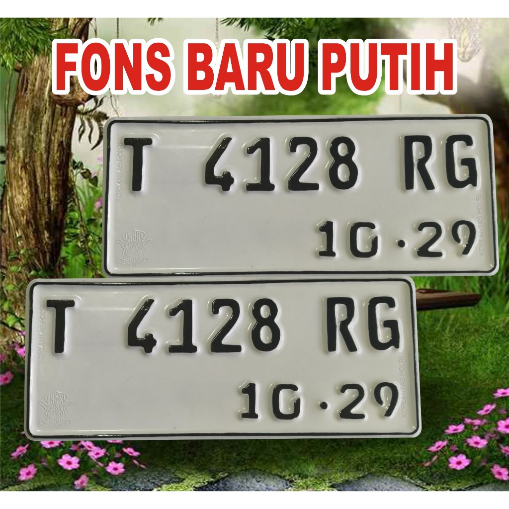 PLAT MOTOR ORIGINAL LOGO SAMSAT PAKE CAT HURUF DAN ANGKA