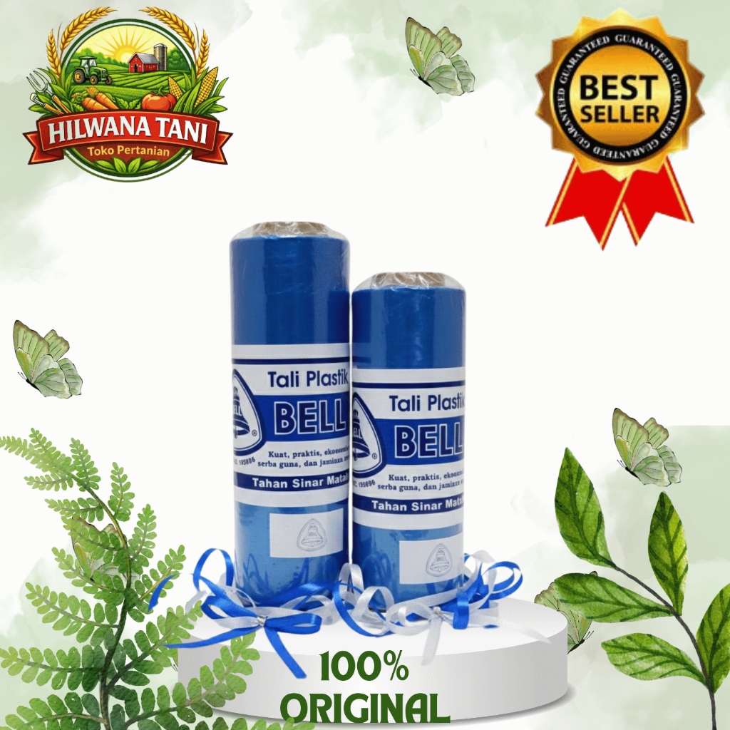 Tali plastik Pertanian Bell -+625 gr (besar), tali biru pertanian salaran, tali timun