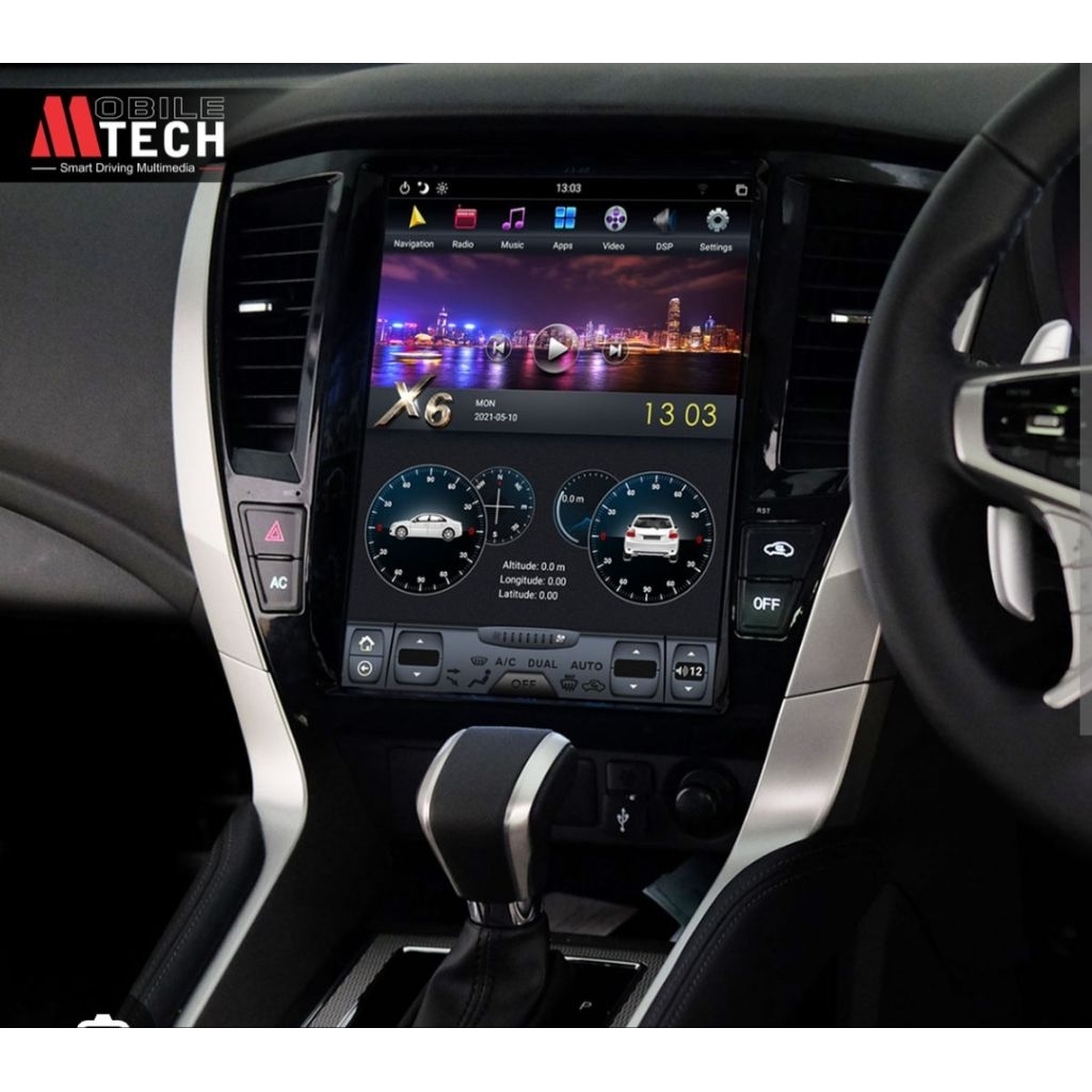 (SECOND) HEAD UNIT MTECH TESLA PX6 PAJERO SPORT FACELIFT 2017-2018