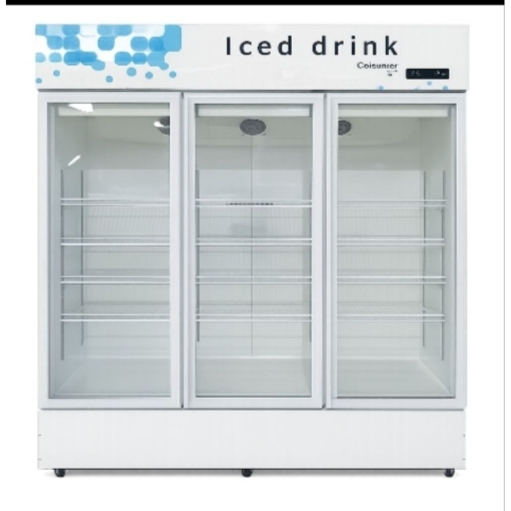 Showcase 3 pintu, lemari pendingin 3 pintu low watt