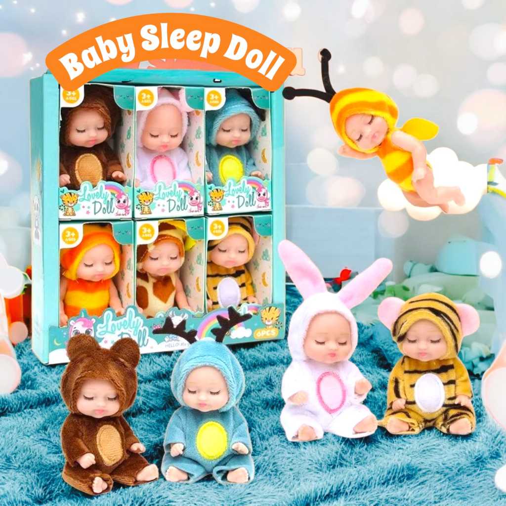 Baby Sleep Doll (Lovely Doll Costume) Mainan Boneka Bayi Super Mini Reborn/Newborn | Baby Sleep Doll