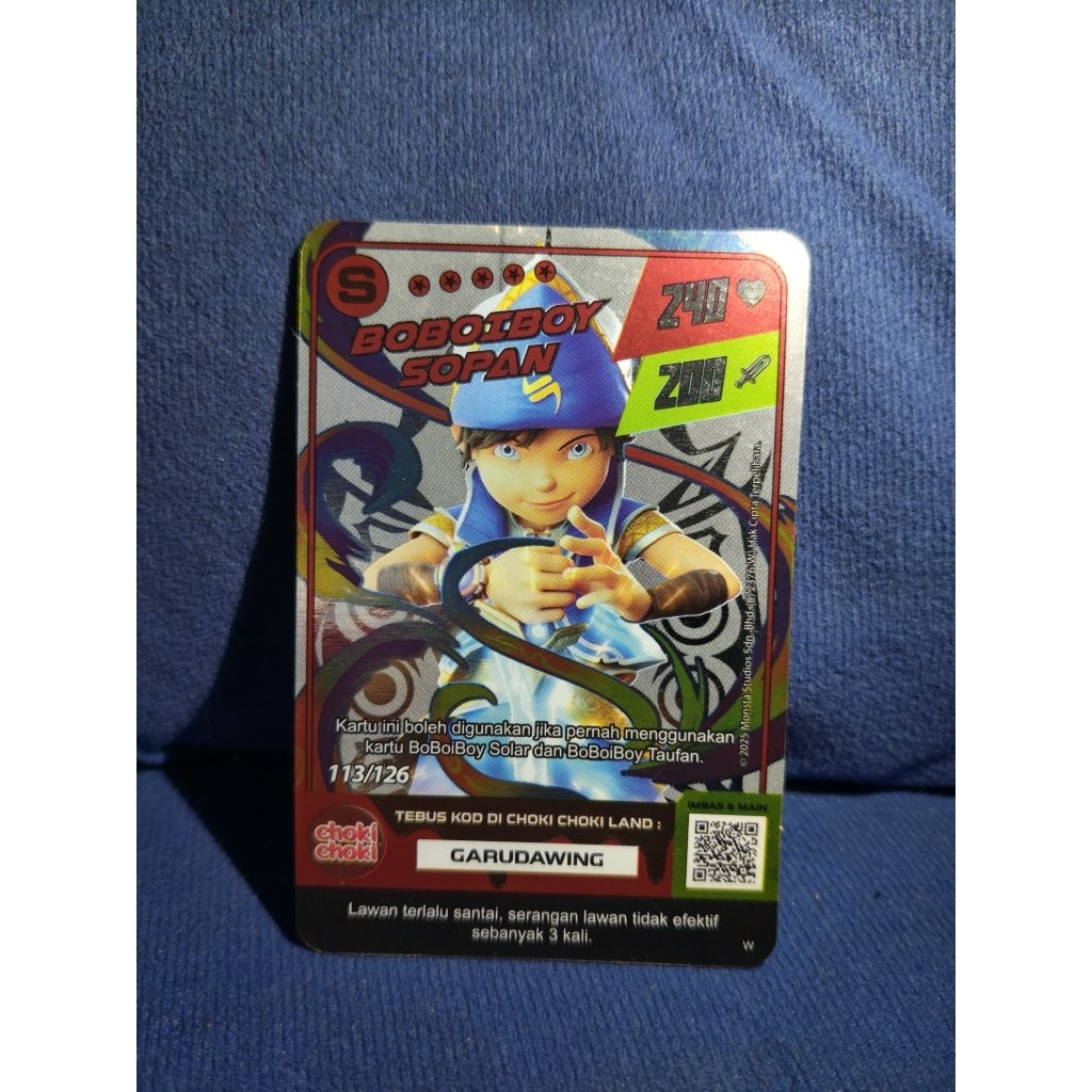 S Card Boboiboy Galaxy Monsta Boboiboy Sopan S 1PCS Asli 100% Chokicoki
