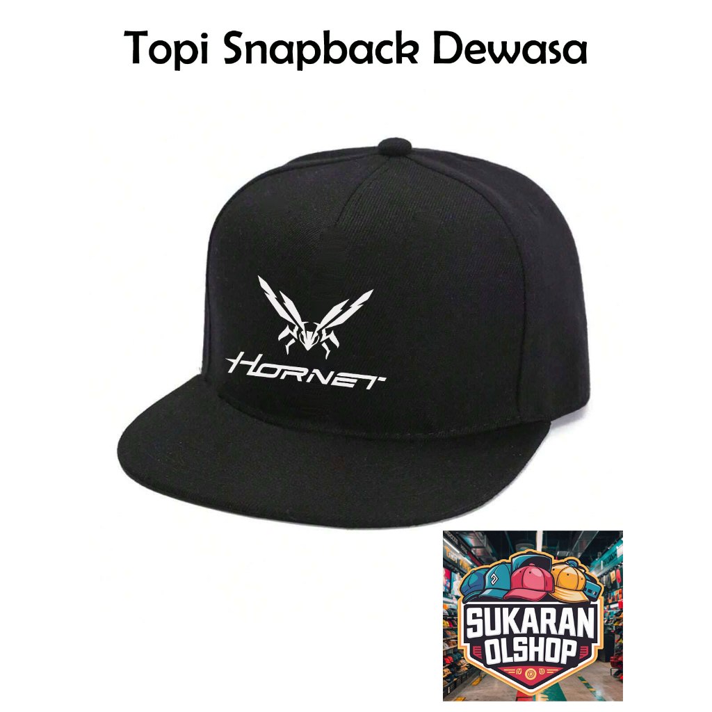 Topi Snapback Hiphop unisex all size Dewasa Hornet 1