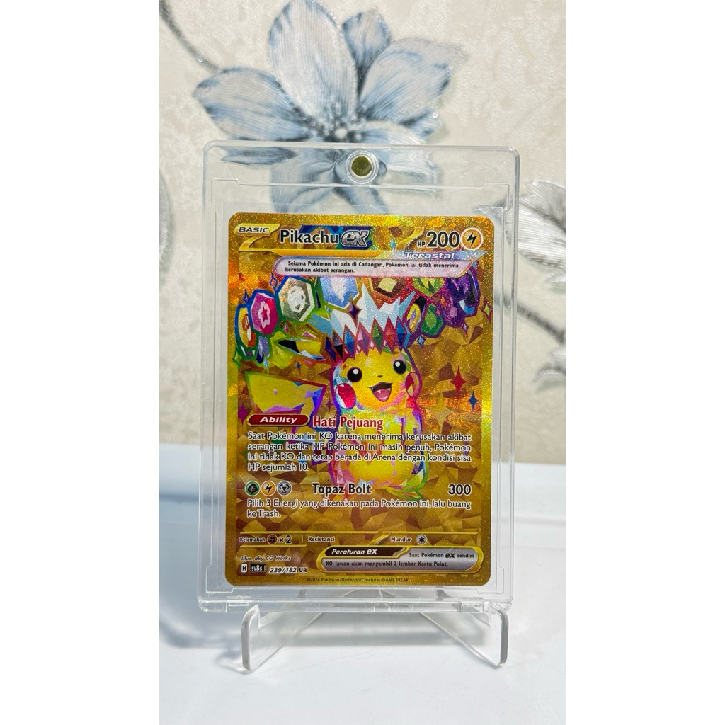 Kartu Pokemon Original - Pikachu EX 239/182 UR