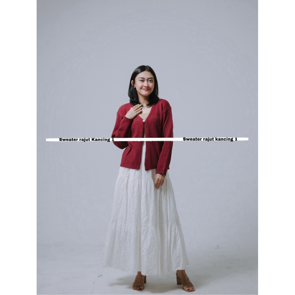 sweater rajut kancing 1 sweater crop rajut atasan rajut wanita