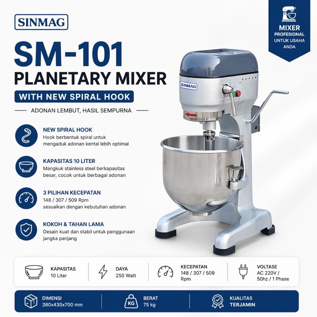 SINMAG Planetary Mixer (10 Liter) SM-101 / SM 101 / SM101