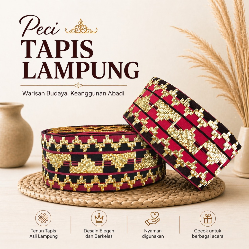 [ GROSIR BISA COD]  Peci Tapis Asli Lampung modern kekinian Tapis lampung topi tapis asli lampung mu