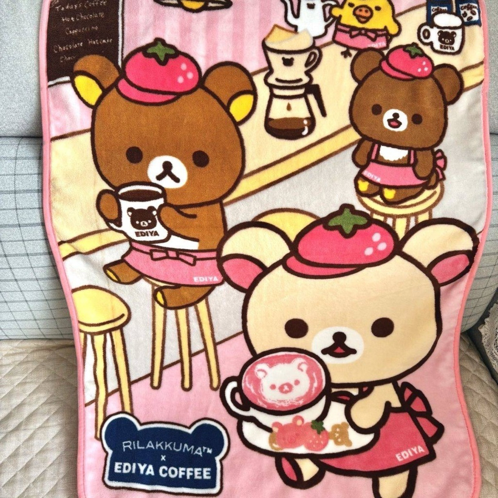 [PREORDER] Selimut Rilakkuma Cafe – Flannel Blanket 100x69 cm Cute