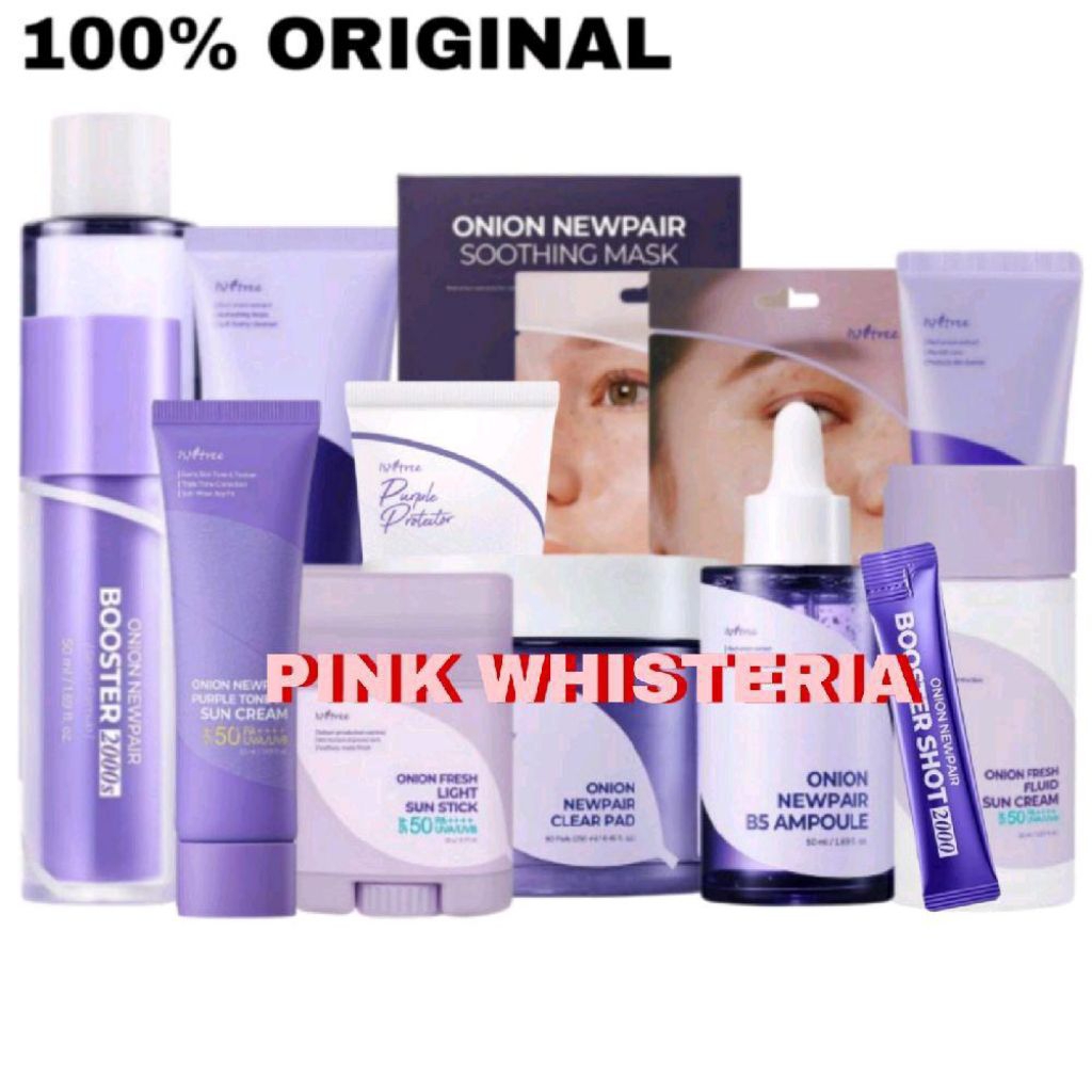 ISNTREE Onion Newpair Booster 2000s / Gel Cream / Essence Toner / B5 Ampoule / Fresh Light Sun Stick