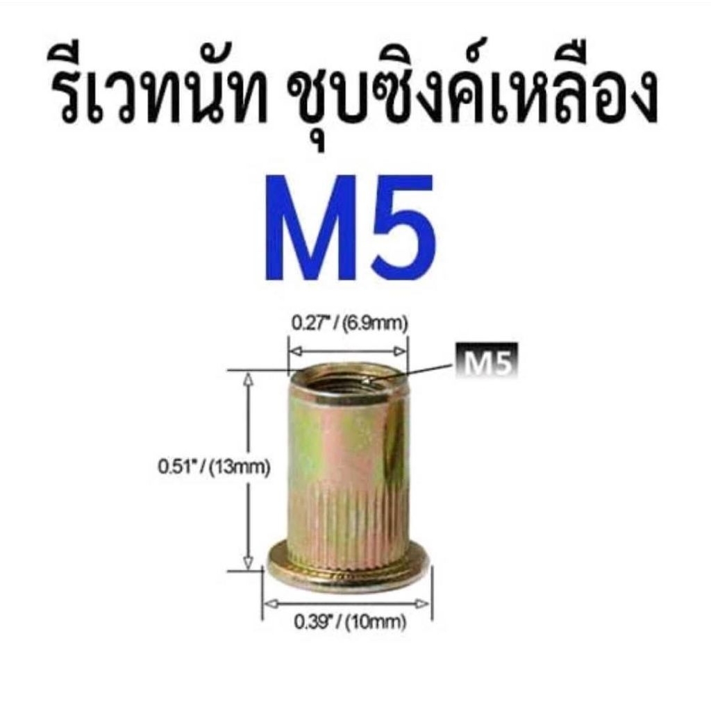 100PCS Rivet Nut M5 Insert Rivet Nut Mur Rivet Mur Tanam