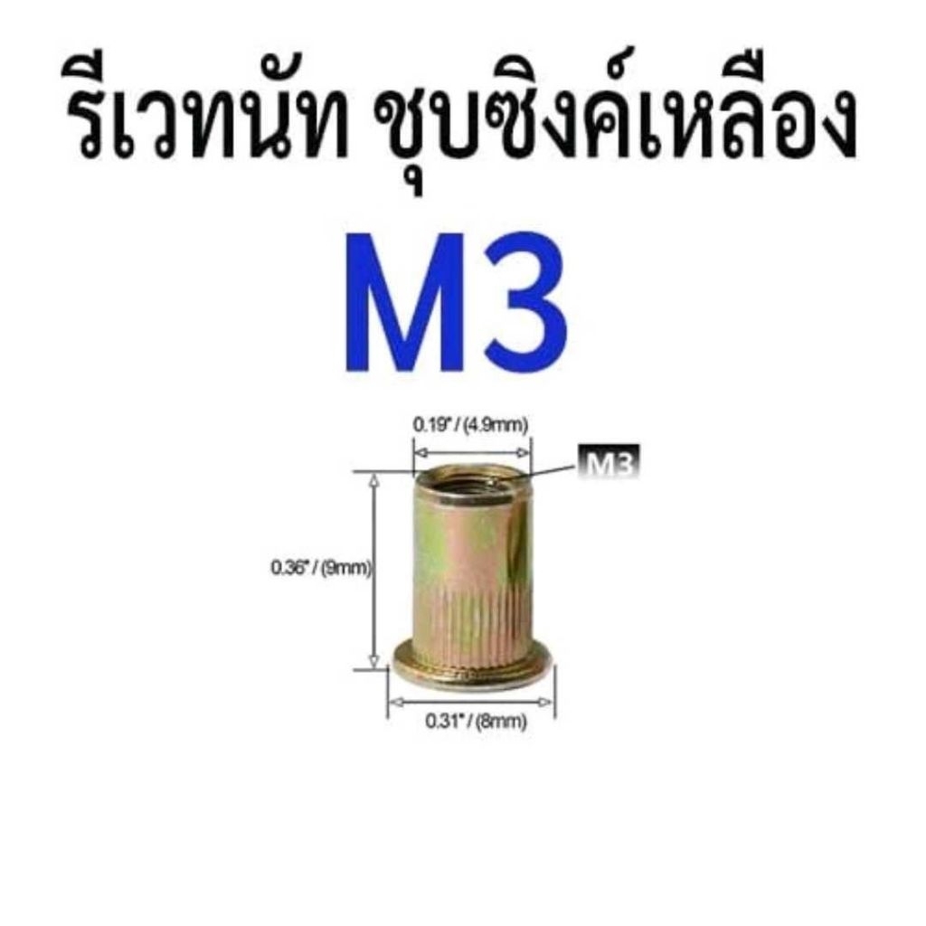 100PCS Rivet Nut M3 Insert Rivet Nut Mur Rivet Mur Tanam
