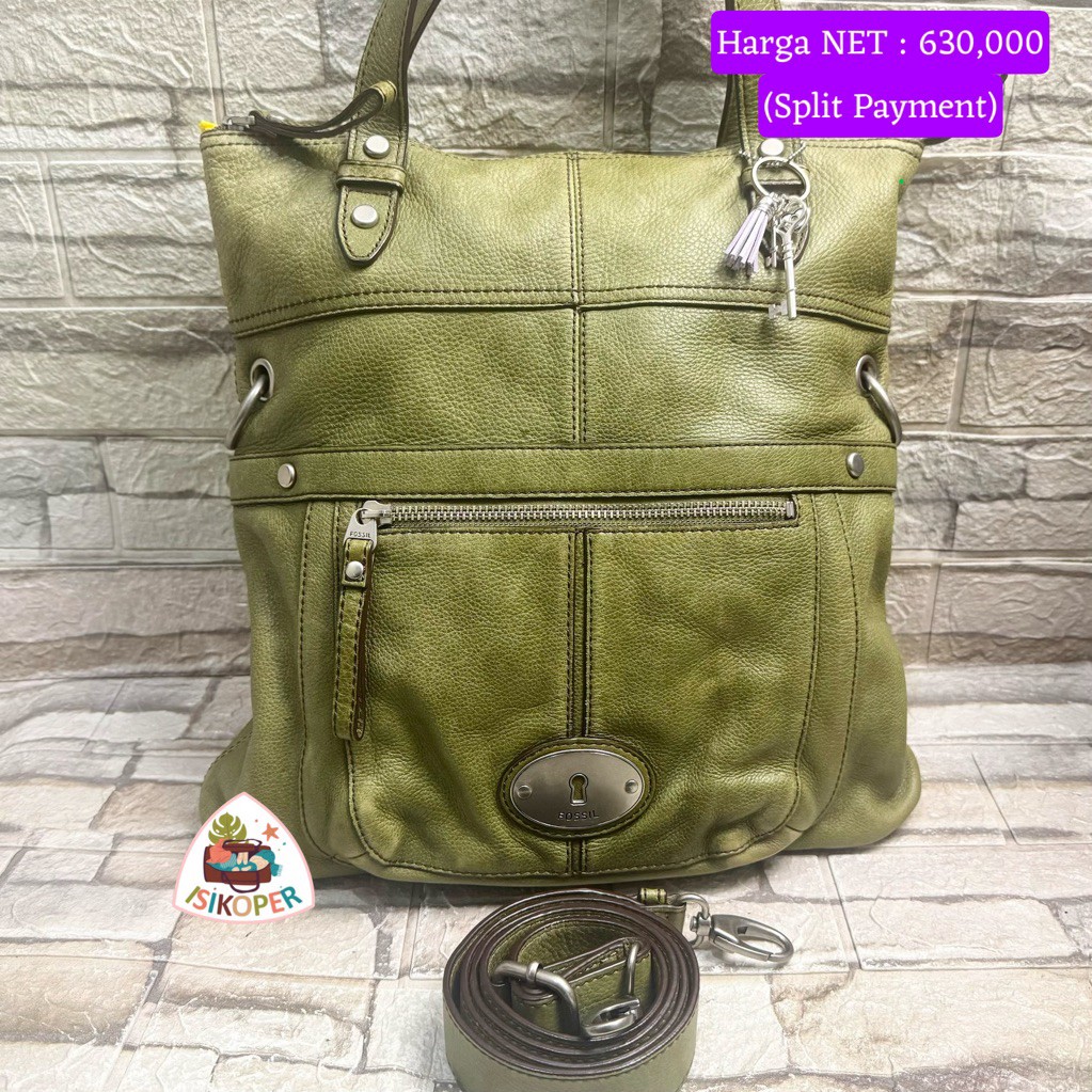 648# NET-Preloved Fossil Foldover Maddox Green (key ala ala)