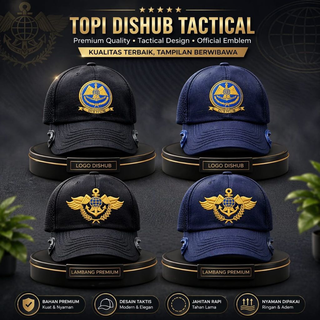 TOPI DISHUB TACTICAL- TOPI COAK KEMENHUB - TOPI PUNISHER DISHUB - TOPI DISHUB HITAM - TOPI DISHUB BI