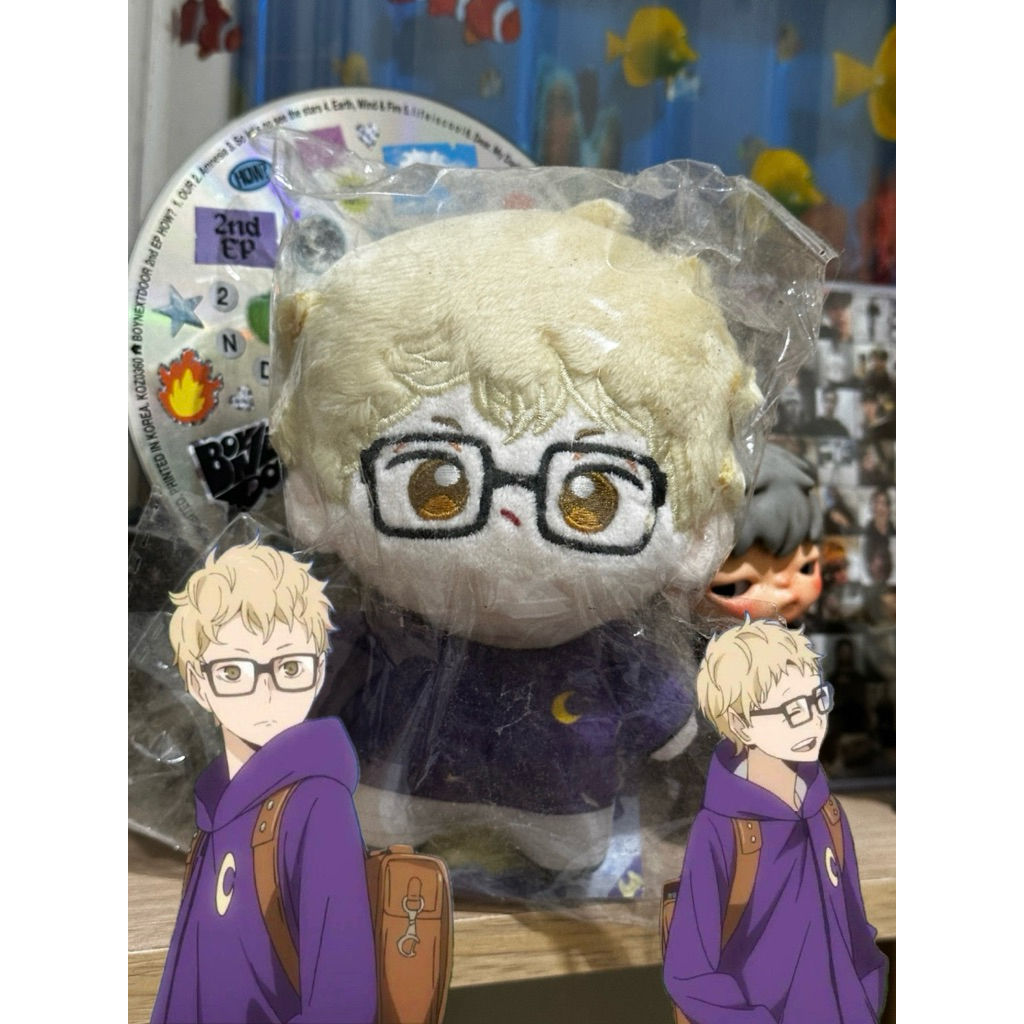 haikyuu tsukishima kei tsukki kid doll plush