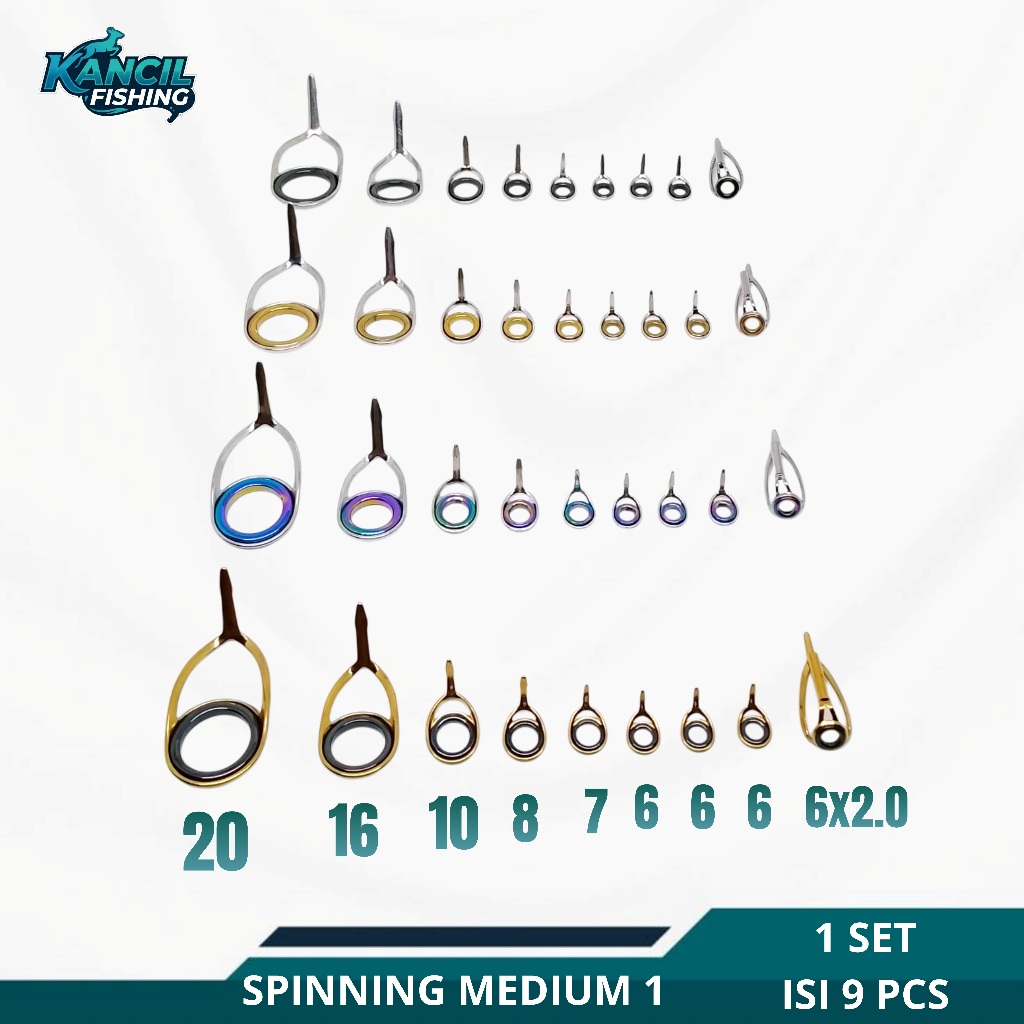 Ring Guide SPINNING MEDIUM 1 Non Fuji 1 set isi 9 pcs / Ring Guide K SERIES