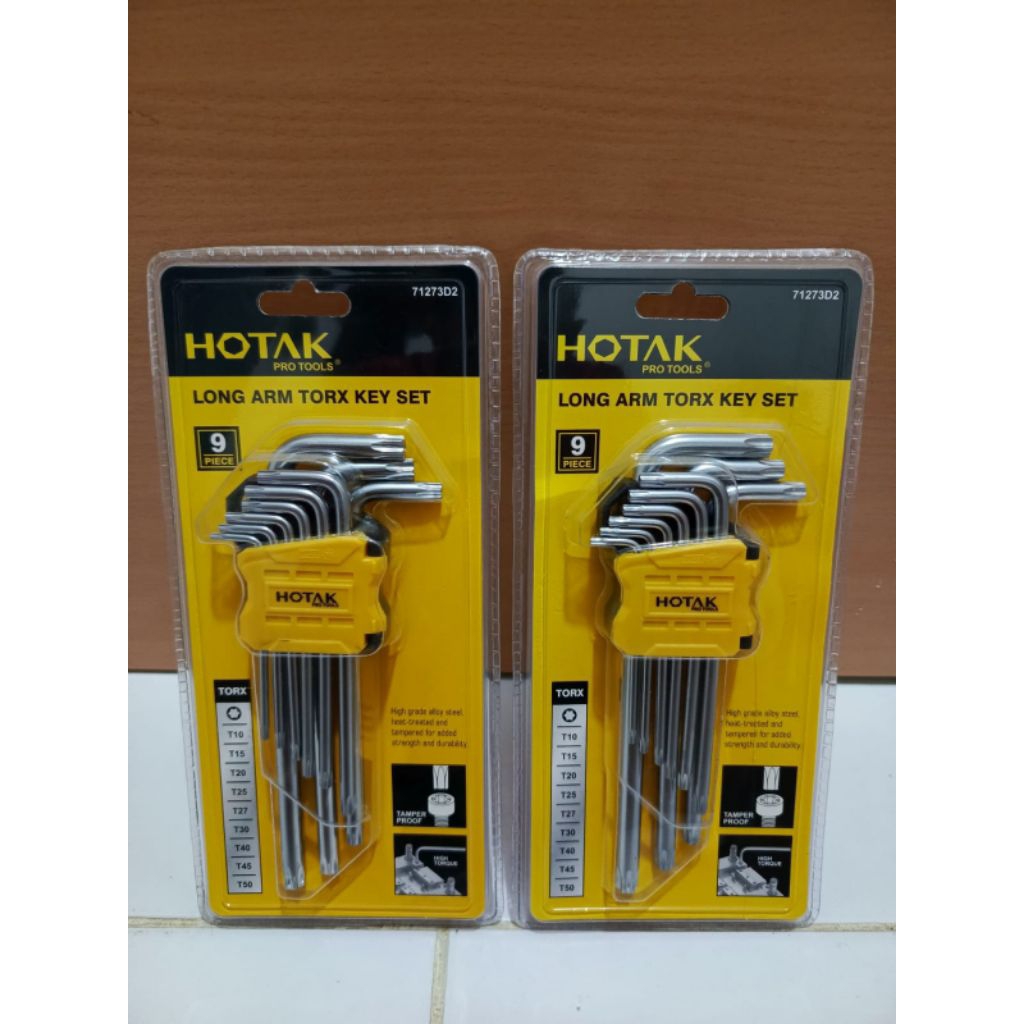 HOTAK Kunci L Bintang 9pcs long arm torx key set lubang