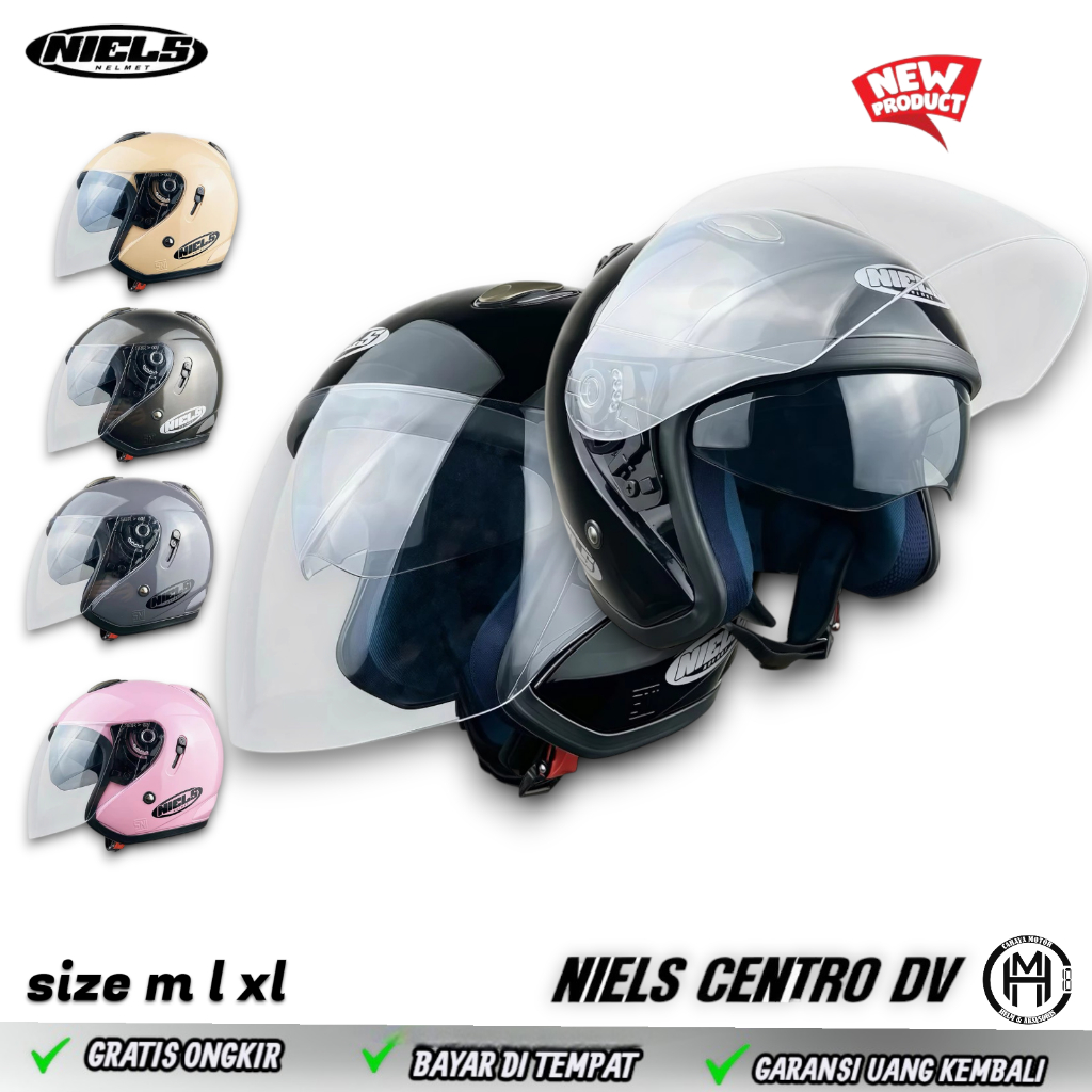 HELM CENTRO DOUBLE VISOR|MODEL INK CENTRO|HALF FACE neils dv