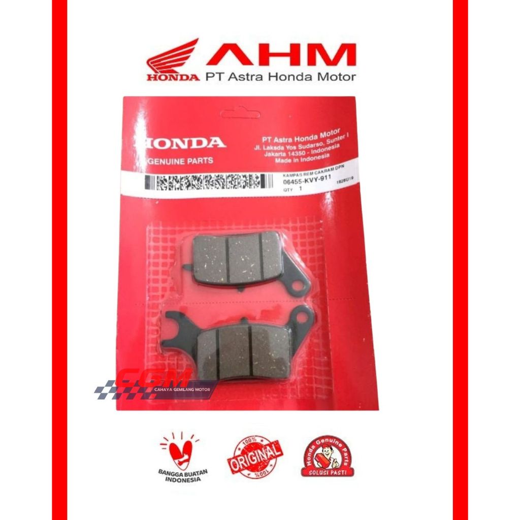 06455 KVY 911 Dispad depan atau kampas rem depan motor beat carbu beat lama asli honda