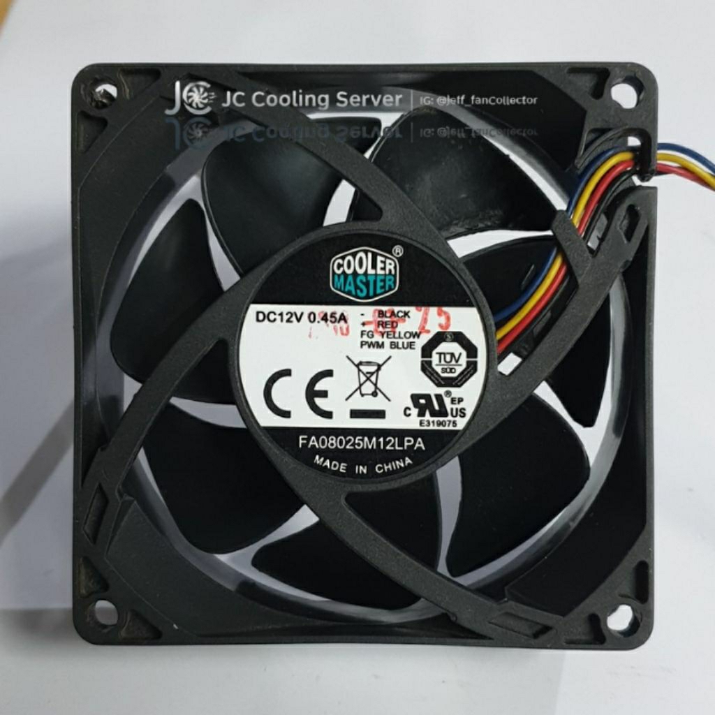 Fan Kipas High Speed 4700rpm Cooler Master 12V 0.45A 4kabel 8cm 2,5cm Sleeve Bearing Made In China