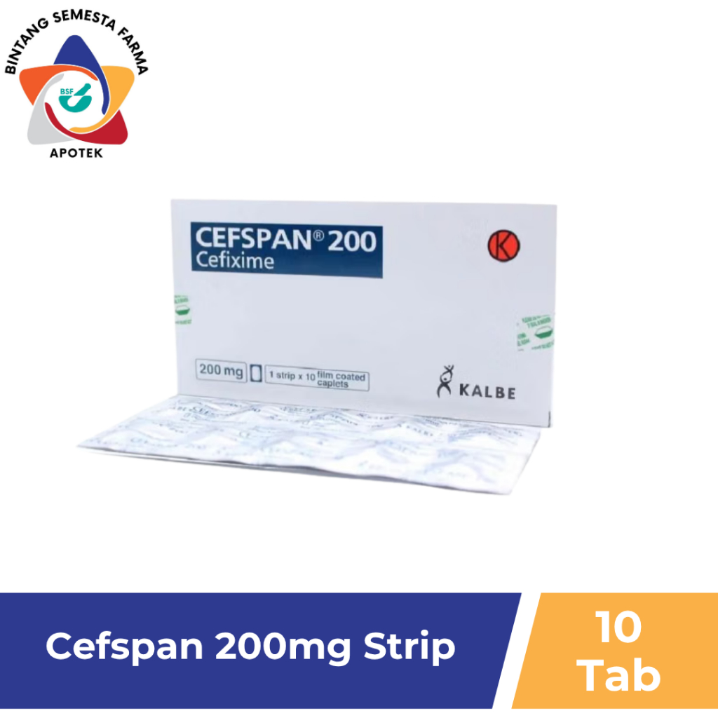 CEFSPAN 200 MG 1 STRIP @ 10 KAPLET SALUT SELAPUT