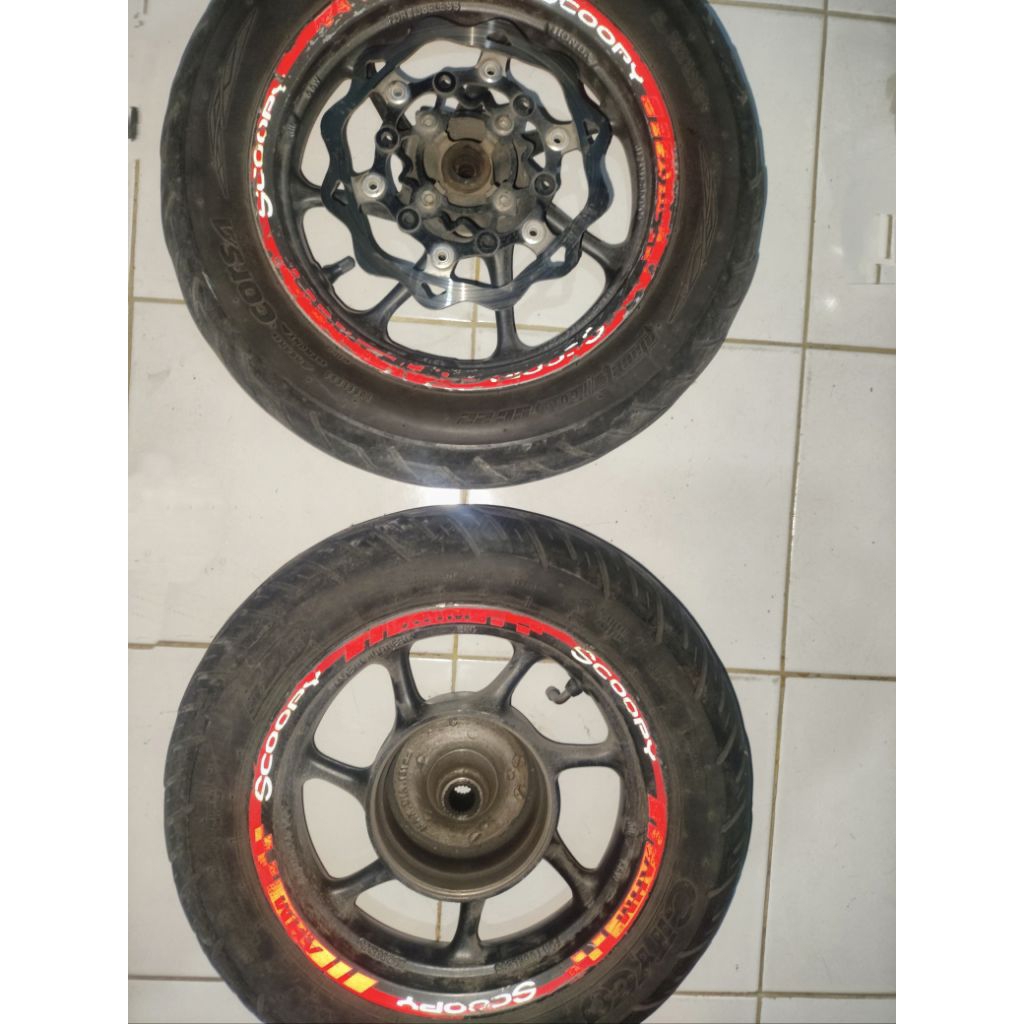 VELG SCOOPY ORI RING 12 SECOND JUAL 1 SET DEPAN BELAKANG