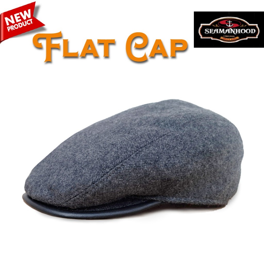 Topi Flat Cap Original Seamanhood FlatCap Hooligan Driver Hat Ivy Cap Topi Copet Wool Grey Misty Kom