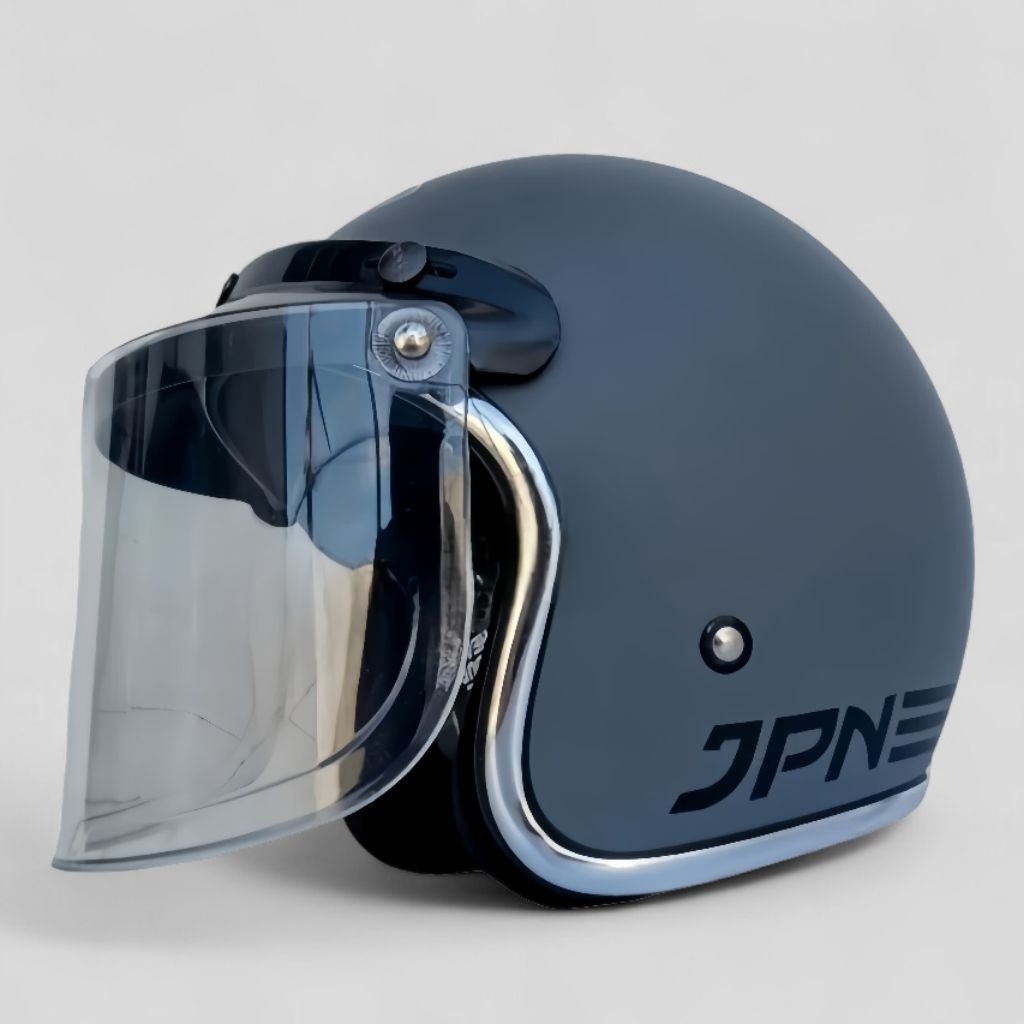 Helm jpn original List Chrome abu modern dof 100 % Asli Abs