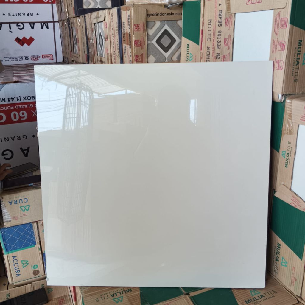 GRANIT 60x60 CREAM POLOS (SUPER GLOSSY)/ granit lantai/ granit dinding/ granit cream polos/ granit l