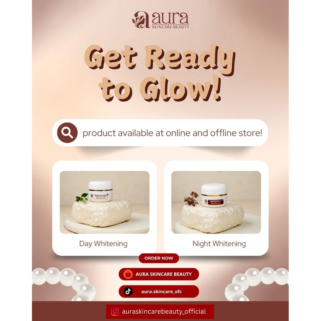 CREAM WHITENING DAY & NIGHT AURA SKINCARE BEAUTY