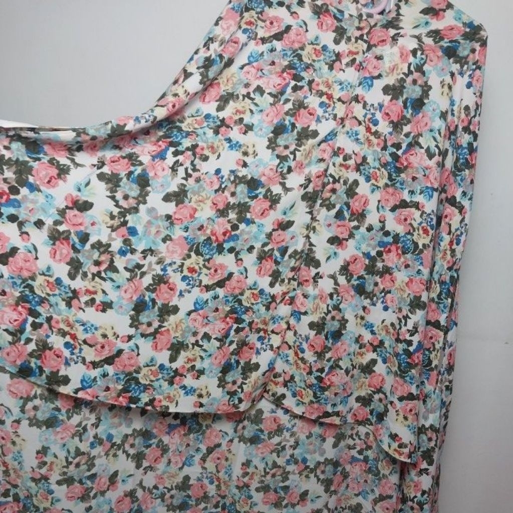 Khimar Jilbab Syari Jumbo Motif Bunga Mawar