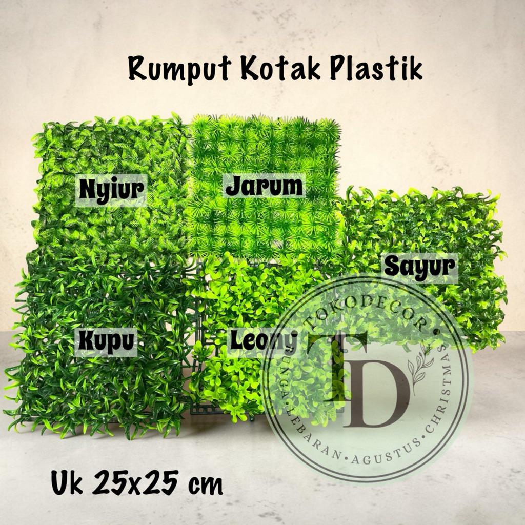 Dekorasi Taman Rumput Rumputan / Rumput Sintetis plastik uk 25x25cm