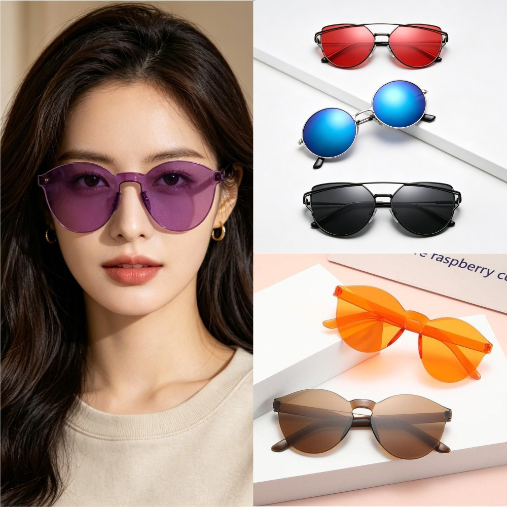 Kacamata Fashion Wanita Kekinian  / Kacamata Transparan Murah / Kaca mata Bulat Boboho Stockami C93-