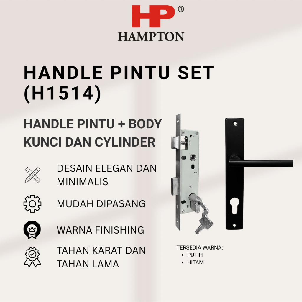 Handle Set Kunci HAMPTON HP (H1514) Kunci Pintu Aluminium