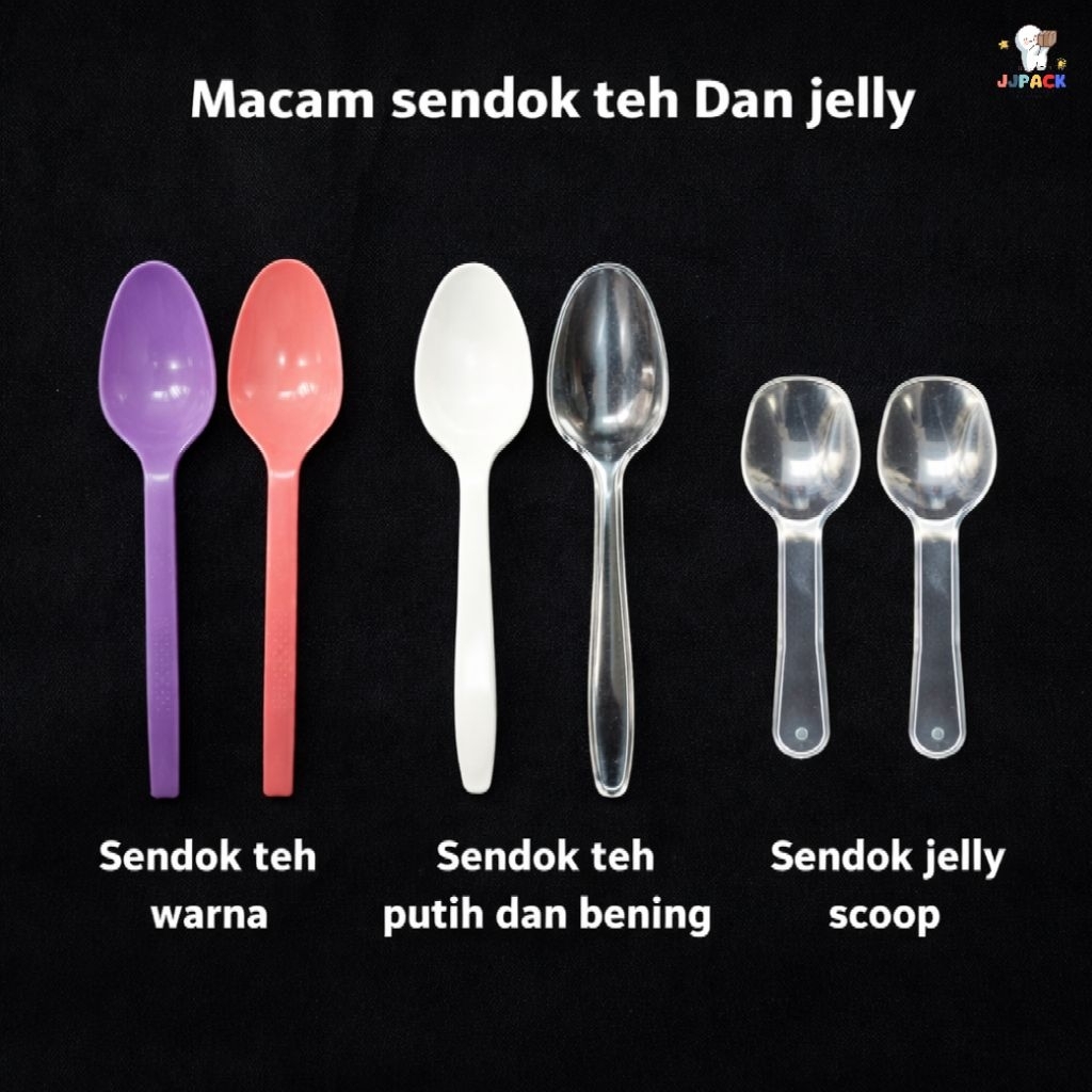 [JJP] sendok teh Dan pudding / sendok es kirim / sendok teh warna / tiptop sendok teh putih / sendok