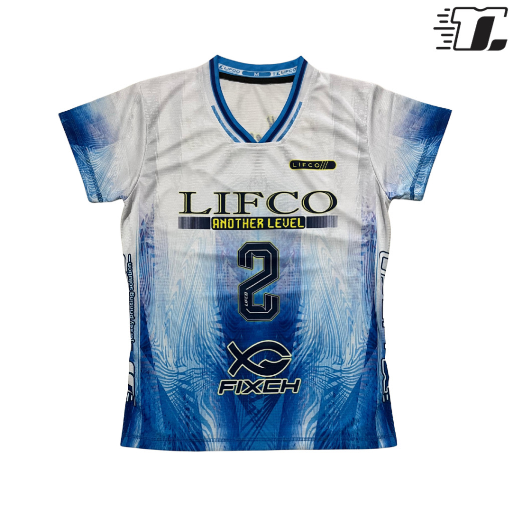 Lifco Jersey Voli Cewek Premium  Full Printing Arimbi Series Putih Biru