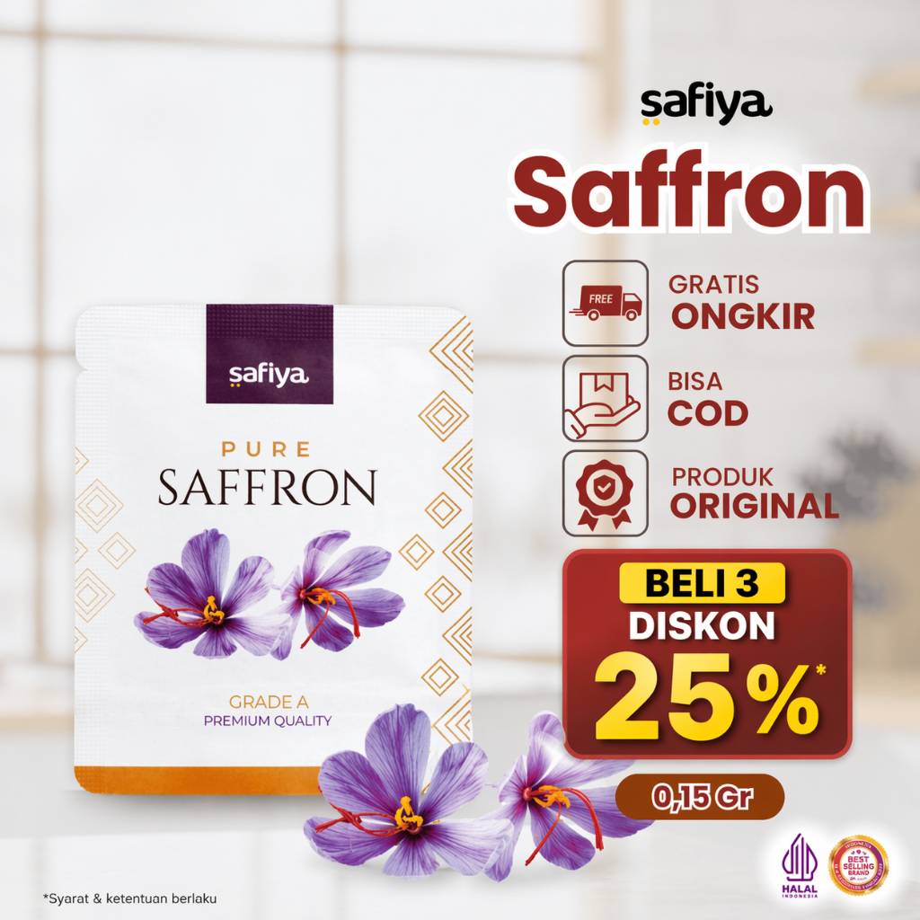 Safiya Saffron Super Negin 0,15 Gram Sachet Bunga Safron Grade A