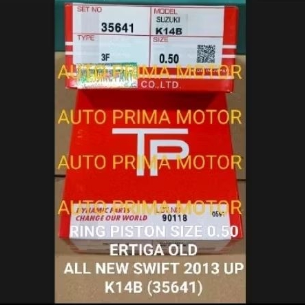 RING PISTON SEHER ALL NEW SWIFT 2013 UP ERTIGA OLD K14B SIZE 0.50 35641 1SET