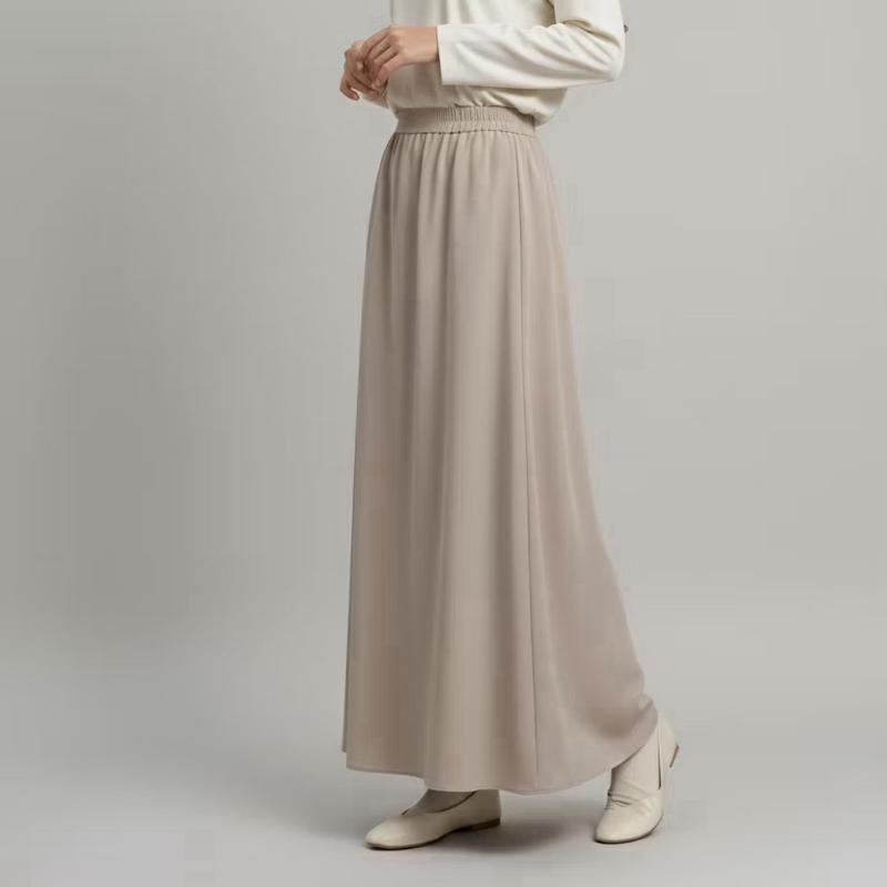 Nirmala Rok by Amarini - Rok Wanita Basic Polos A Line Skirt Warna Netral untuk Penampilan Elegan