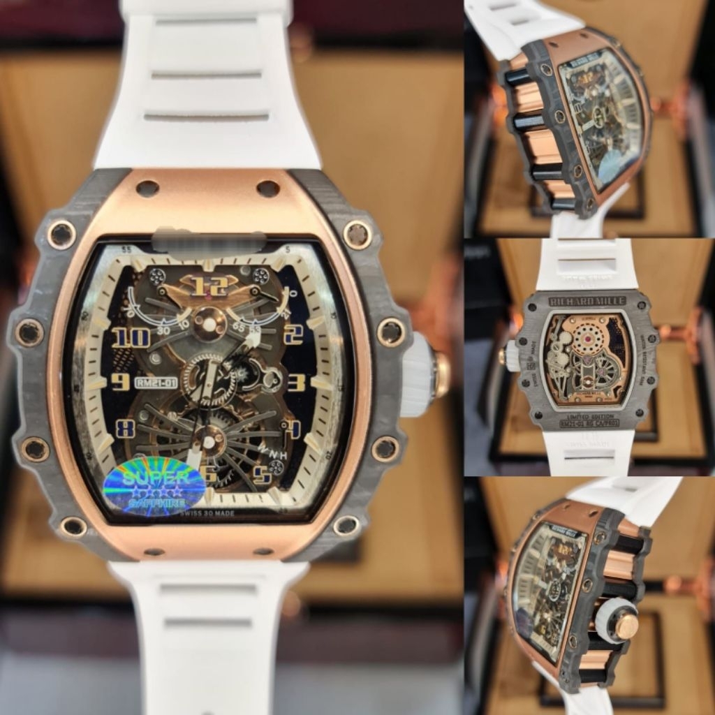 JAM TANGAN COWOK RM 21.01 CARBON TOURBILON AUTOMATIC SWISS