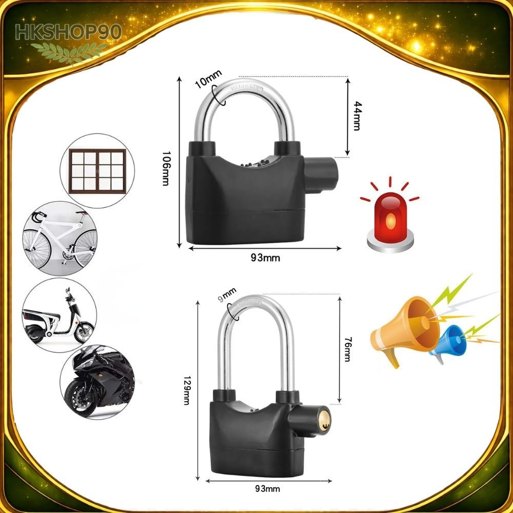 Gembok Motor Alarm Anti Maling | Pengaman Suara Keras | Ring Panjang | Ring Pendek