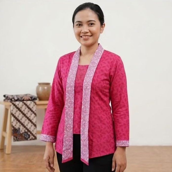 BLUS KUTUBARU MINIMALIS ELEGANT EMBOSS BATIK NAGA MAS